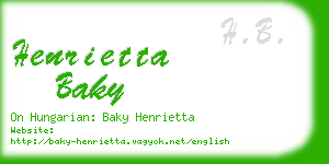 henrietta baky business card
